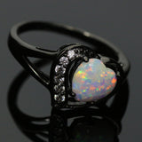 Fire Heart Love Heart Gold Plated Opal Ring