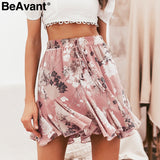 Ruffle Pleated Floral Skirt