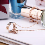 Rose Gold Silver Plated Love Ring Necklace