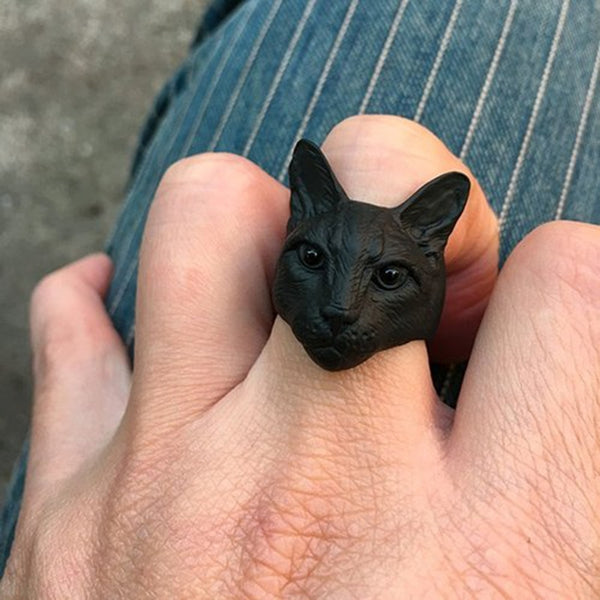 Big Cat Head Fashion Ring