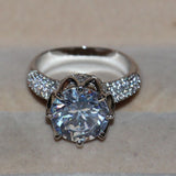 White Topaz 925 Sterling Silver Crown Ring