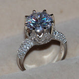 White Topaz 925 Sterling Silver Crown Ring