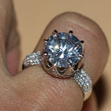 White Topaz 925 Sterling Silver Crown Ring