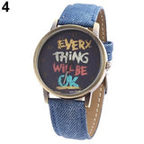 Everything Will Be Ok Denim Watch