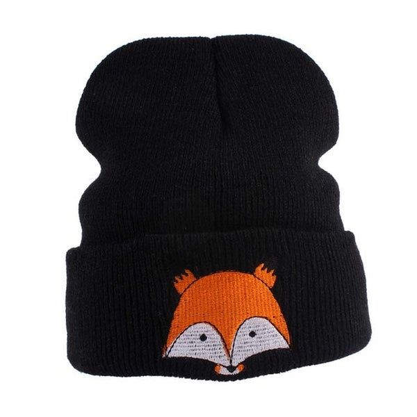 Fox Pattern Knitted Beanies