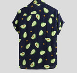 Avocado Turn-down Collar Short Sleeve