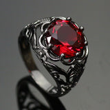 Dark Vintage Rainbow Topaz Ring